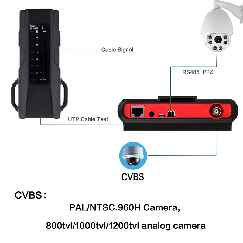 SGEF Wrist CCTV Tester, Portable Camera CVBS Analog Tester4.3 TFT Color LCD CCTV Video Audio Security Surveillance Camera(6300) - Image 3